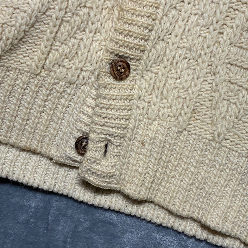 Vtg Pendleton Virgin Wool Cable Knit Cardigan Swe… - image 6